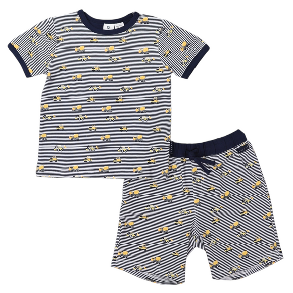 Korango - Cotton PJ’s Trucks & Diggers Print - Navy