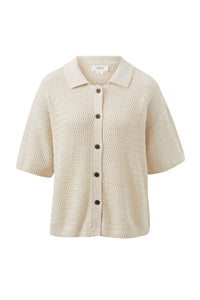 Ceres Life - Boxy Button Through Knit - Ecru