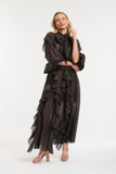 Urban Luxury - Ruffled Maxi Skirt - Chocolate