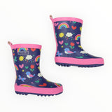 Korango - Spring Rainbow Gumboots - Navy