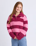 Eve Girl - Daria 1/4 Zip Knit - Cranberry