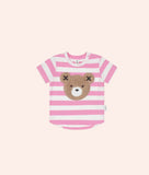 Huxbaby - Furry Huxbear Magenta Stripe Tee