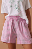Ceres Life - Mila Shorts - Hibiscus Pink Triple Stripe