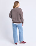 Foxwood - Original Stripe Crew - Coffee / White Stripe