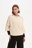 Tirelli - Contrast Stitch Detail Knit - Cream