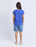 Foxwood - Signature Contrast Tee - Blue With Lilac