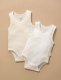 Purebaby - Rib Bodysuit 2 Pack - Wheat Pack