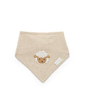 Purebaby - Almond Melange Bandana Bib - Sheep