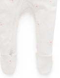 Purebaby - 2 Pack Zip Growsuit - Pale Pink Bear