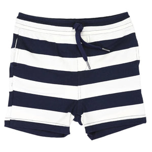 Korango - Striped Cotton Shorts - Navy Stripe