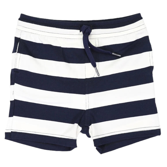 Korango - Striped Cotton Shorts - Navy Stripe