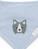 Purebaby - Country Air Melange Bandana Bib - Sheep Dog