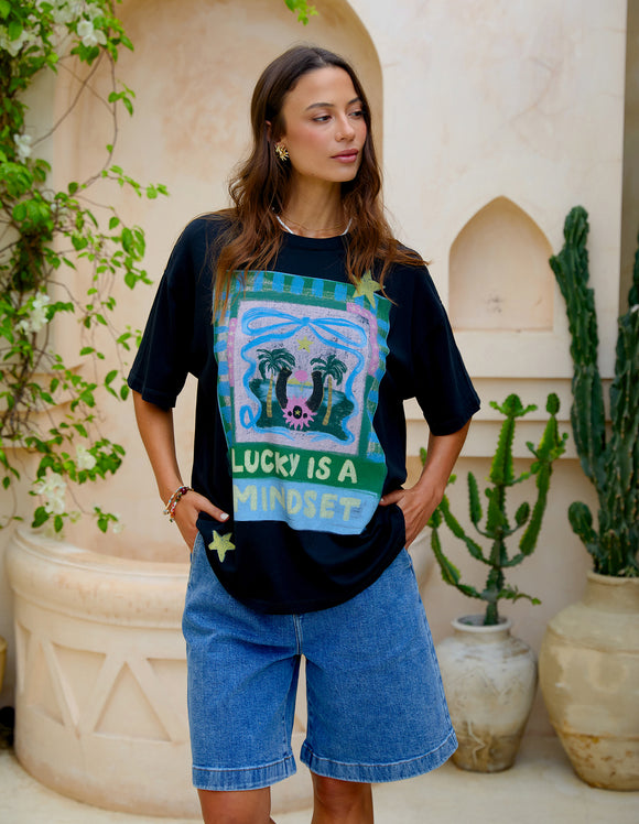 Foxwood - Lucky Star Tee - Washed Black