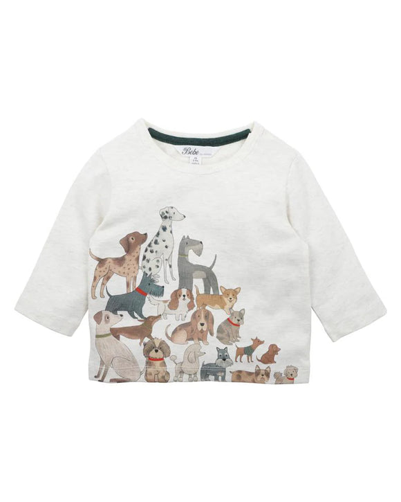 Bebe - Austin Dog Scene Tee - Cloud Marl