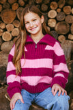 Eve Girl - Daria 1/4 Zip Knit - Cranberry