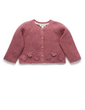 Purebaby - Crochet Flower Cardigan - Toadstool Melange