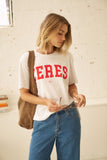 Ceres Life - Stevie Slouchy Tee - White / Chili Red Varsity
