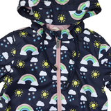 Korango - Sunshine & Rainbows Polar Fleece Lined Zip Rain Suit - Peacoat