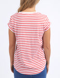 Foxwood - Signature Tee - Crimson/White Stripe