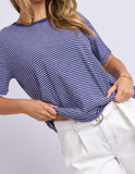 Foxwood - Hutch Stripe Tee - Navy / White Stripe