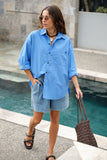 Ceres Life - Peta Oversized Shirt - Amalfi Blue