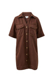 Ceres Life - Bonnie Relaxed Shirt Dress - Chocolate