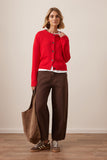 Ceres Life - Nelly Long Sleeve Knit Cardi - Fiery Red