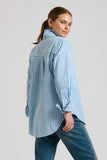 Shirty - The Elodie Girlfriend Relaxed Shirt - Blue Stripe