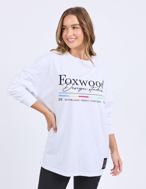 Foxwood - Coded Long Sleeve Tee - White