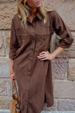 Ceres Life - Rae Long Sleeve Midi Dress - Chocolate