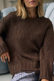 Ceres Life - Sage Chunky Knit Crew - Chocolate
