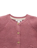 Purebaby - Crochet Flower Cardigan - Toadstool Melange