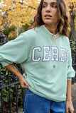 Ceres Life - Isla Oversized Slouchy Crew - Seafoam/Polo Blue Heritage Logo
