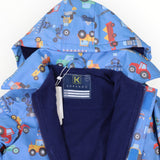 Korango - Farm Machine Print Raincoat - Blue