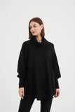 Tirelli - High Neck Oversized Knit - Black