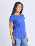 Foxwood - Signature Contrast Tee - Blue With Lilac