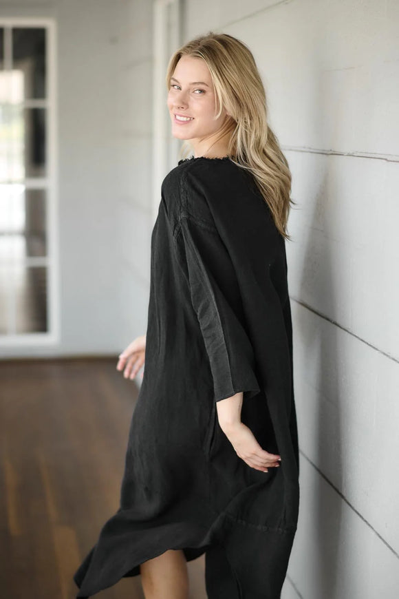 Eadie Lifestyle - The Malle Linen Dress - Black