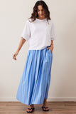 Ceres Life - Florence Maxi Skirt - Oxford Blue White Stripe