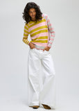 LD & Co - Crazy Stripe Crew - Chartreuse