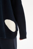 Tirelli - Retro Circle Print Knit - Navy/Cream
