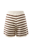 Ceres Life - Molly Textured Knit Short - Choc Stripe