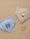 Purebaby - Country Air Melange Bandana Bib - Sheep Dog