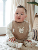 Purebaby - Bunny Bib - Mushroom Melange