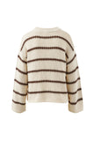 Ceres Life - Lila Oversized Knit Crew - Ecru Stripe
