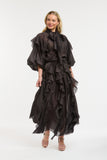 Urban Luxury - Ruffled Maxi Skirt - Chocolate
