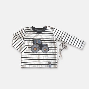 Love Henry - Baby Boys Long Sleeve Appliqué Tee - Tractor