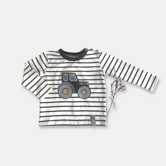 Love Henry - Baby Boys Long Sleeve Appliqué Tee - Tractor