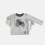 Love Henry - Baby Boys Long Sleeve Appliqué Tee - Tractor
