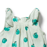 Wilson & Frenchy - Apple Papple Organic Crinkle Tie Playsuit