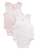 Purebaby - Rib Bodysuit 2 Pack - Pale Pink